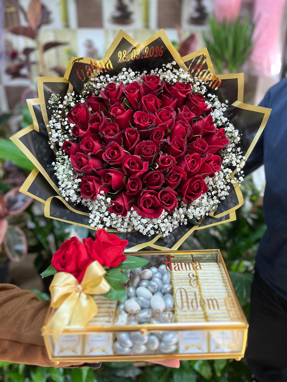 Kız isteme 41 Gül Canlı ve Çikolata