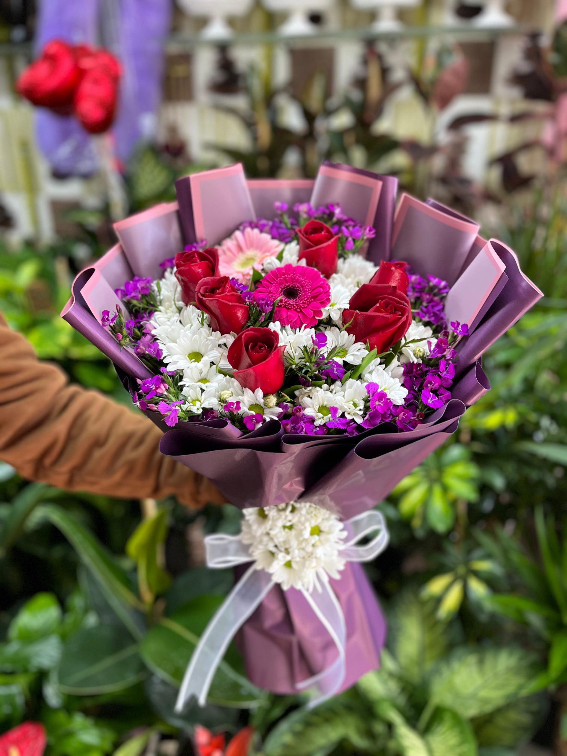 Papatya Gül Celbera Buketi