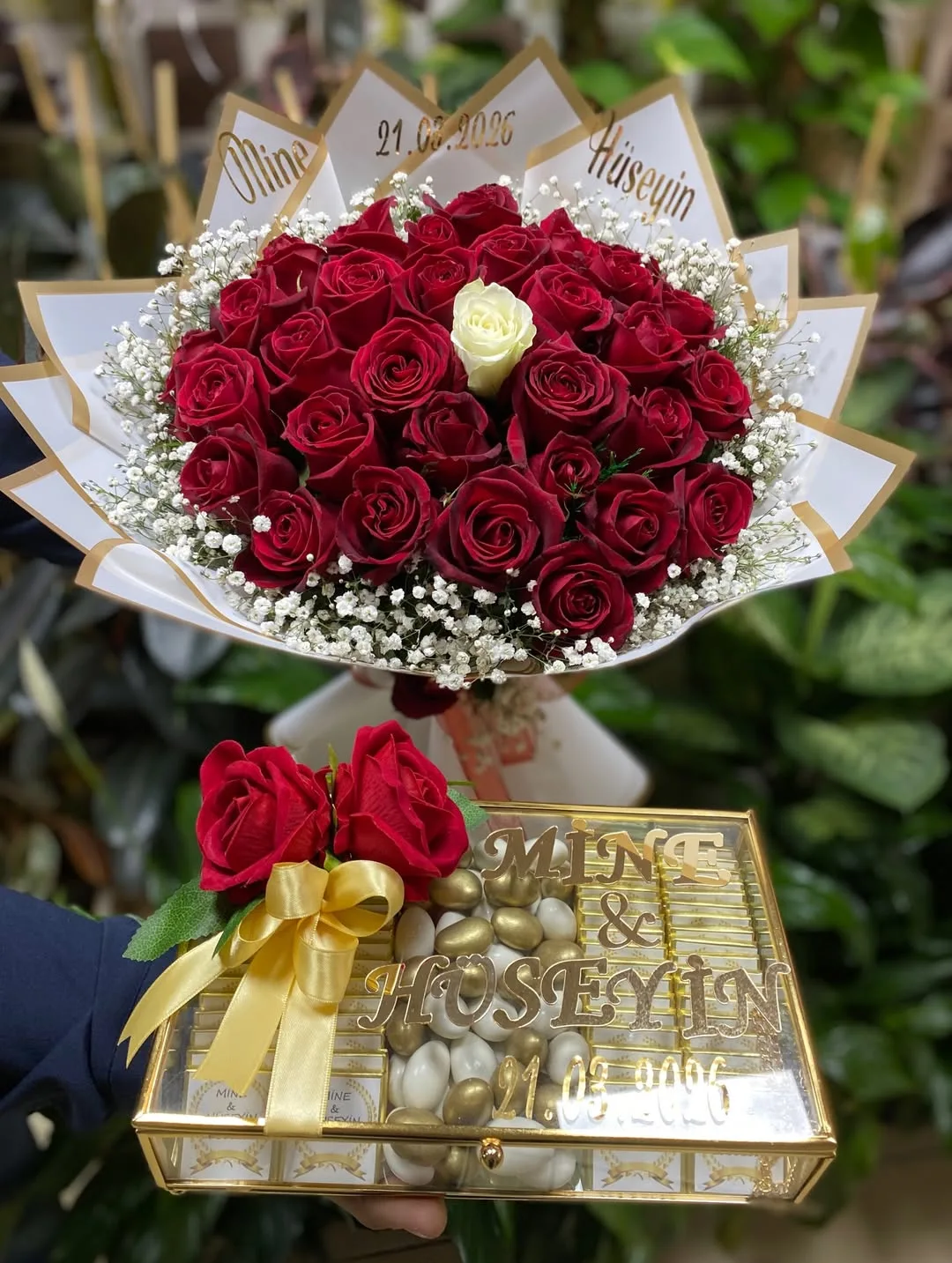 Canlı Gül Ve Çikolata Kız İsteme Çiçeğimiz